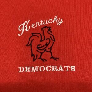 Vintage Kentucky Democrats Sweatshirt Mens 2XL Red Embroidered Rooster Rare